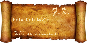 Frid Kristóf névjegykártya